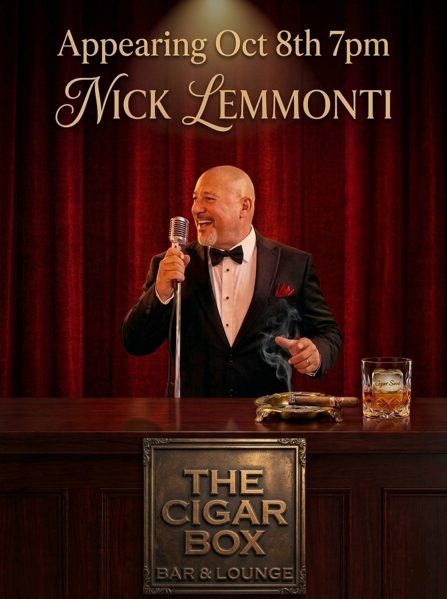 The Cigar Box Bar & Lounge where Nick Lemmonti performs Oct 8th